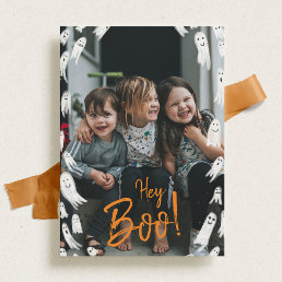 Hey Boo Halloween Ghost Photo Card