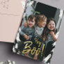 Hey Boo! Halloween Gold Lettering Photo Foil Holiday Postcard