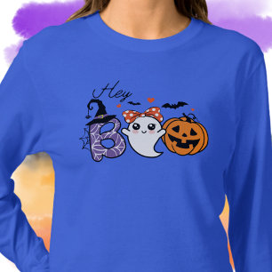 Hey, Boo Halloween Witch, Ghost, Pumpkin  T-Shirt