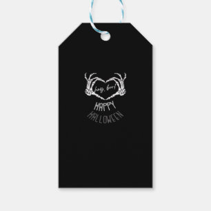Hey, Boo! Happy Halloween Skeleton Hand Heart Clas Gift Tags