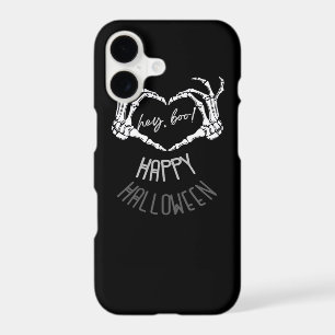 Hey, Boo! Happy Halloween Skeleton Hand Heart Clas iPhone 17 Case