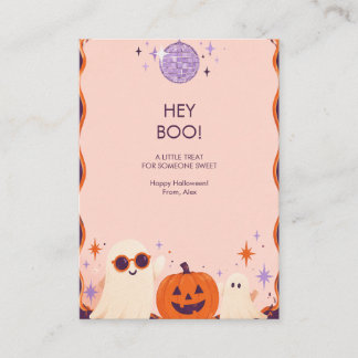 Hey Boo Lavender Disco Ghost Halloween Treat Enclosure Card