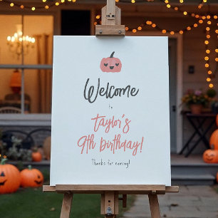 Hey Boo Modern Halloween Birthday Welcome Sign