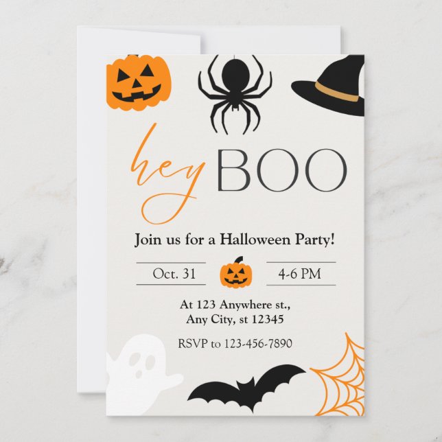 Hey Boo Party Invitation (Front)