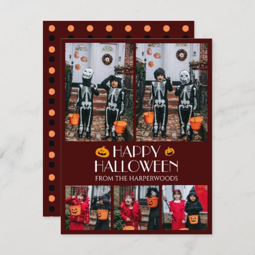 Hey Boo Spooky Halloween Family Photo Holiday Card