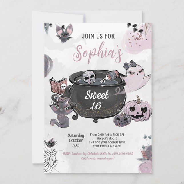 Hey Boo Sweet 16 Halloween Party, Any Event Invitation (Front)