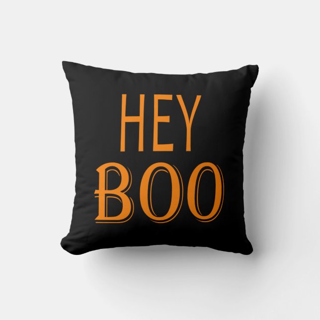 Hey Boo Throw Pillow (Front)