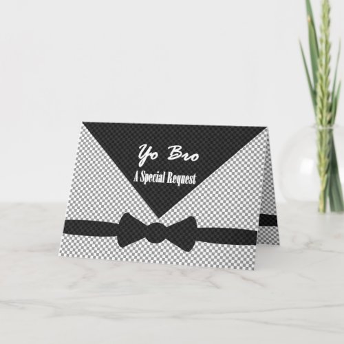 HEY BRO Best Man Wedding Invite Checked Envelope