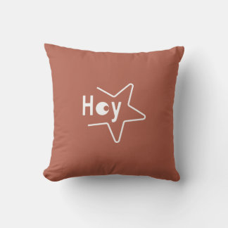 Hey Bye White Front Back Simple Riddle Throw Pillow