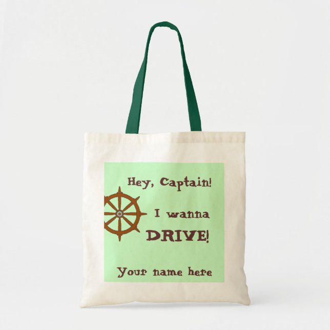 Hey Captain Funny Personalized Tote Bag (Front)
