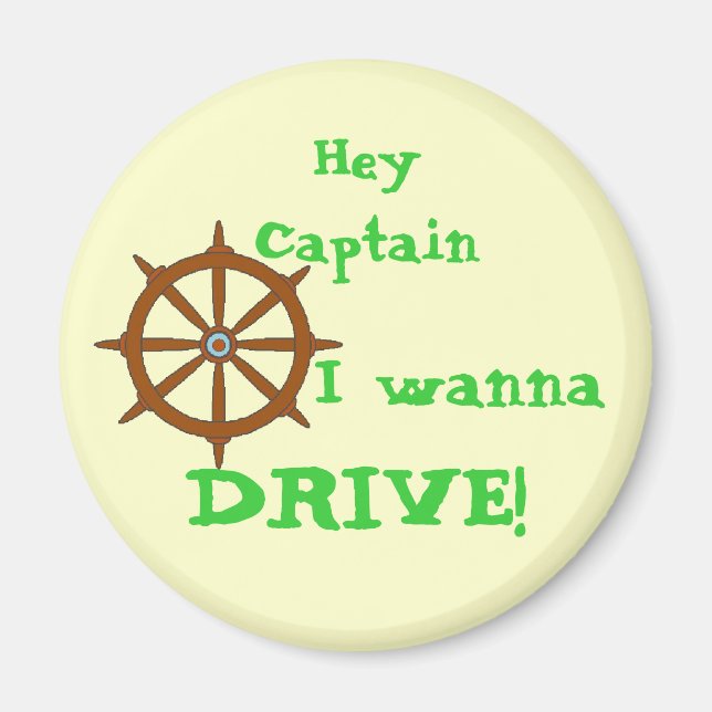 Hey Captain Yellow Magnet (Front)