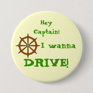 Hey Captain Yellow Pinback Button