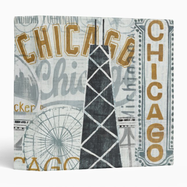 Hey Chicago Vintage 3 Ring Binder (Front/Spine)