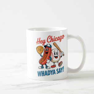 Hey Chicago Whadya Say Funny Baseball Hot Dog 4th Coffee Mug
