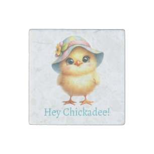 Hey Chickadee! - Easter chick Stone Magnet