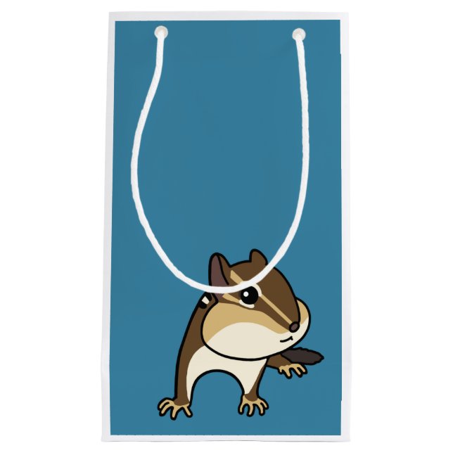 Hey Chippy Chipmunk シマリスのギフトバッグ！Gift Bag Blue (Front)