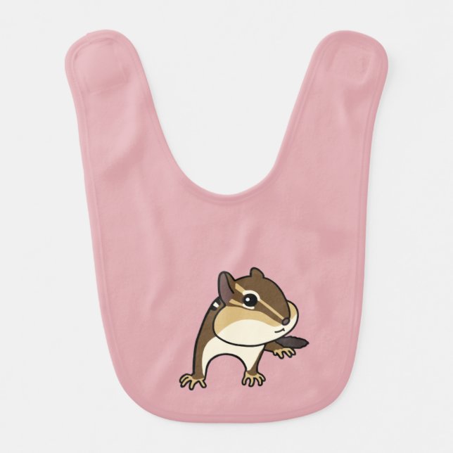 Hey Chippy Chipmunk シマリスのビブ！Baby Bib (Front)