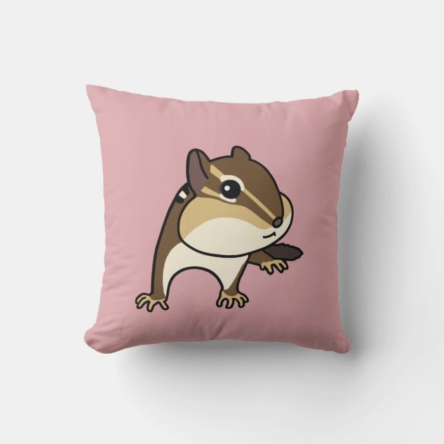 Hey Chippy! Chipmunk ヘイ・チッピーのクッション！ Throw Pillow (Front)