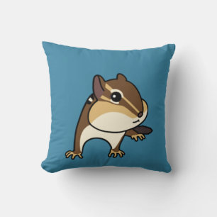 Hey Chippy Chipmunk Blue bag! シマリスの青いクッション! Throw Pillow