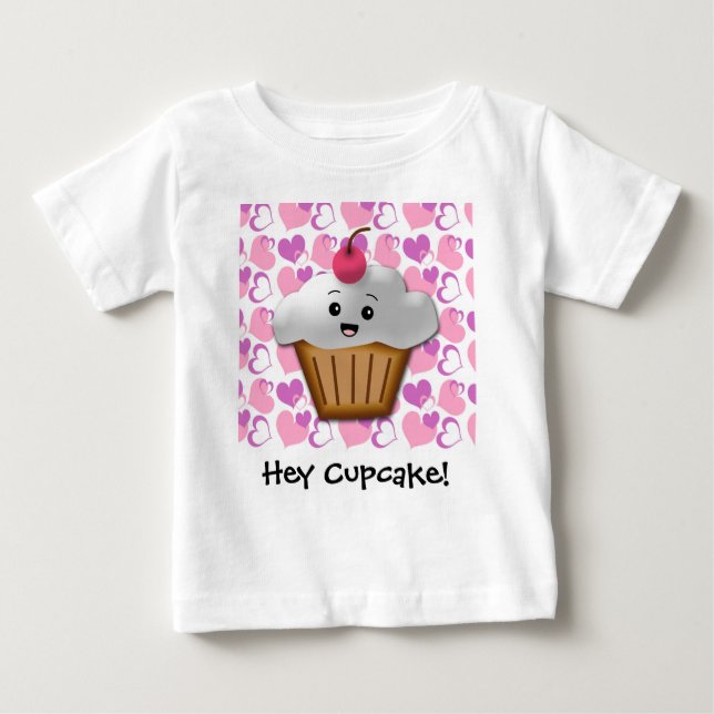 Hey Cupcake Cute Kawaii Baby Baby T-Shirt (Front)