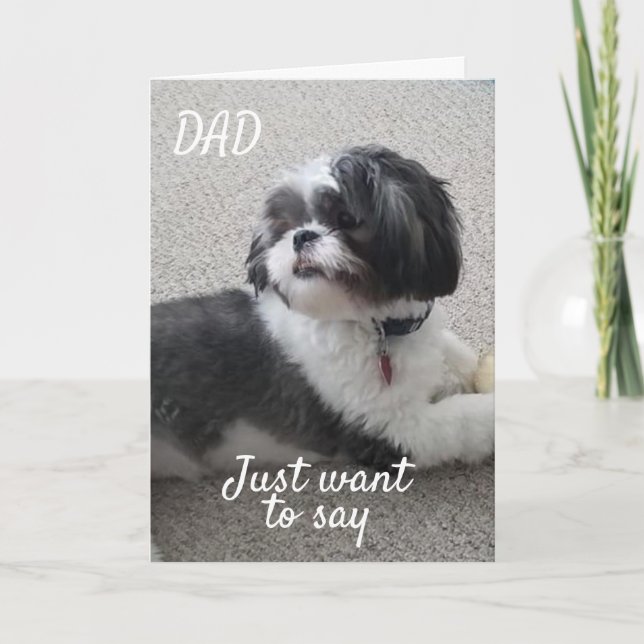 "HEY DAD" SAYS PUP "HAVE A HAPPY FATHER'S DAY" CARD (Front)