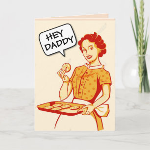 HEY DADDY RETRO FUNNY GREETING CARDS BLANK