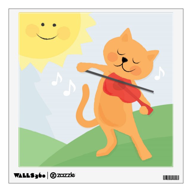 Hey Diddle Diddle Cat and Fiddle Wall Decal (Front)