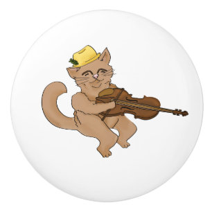 Hey Diddle Diddle Cat and the Fiddle Nursery Decor Ceramic Knob