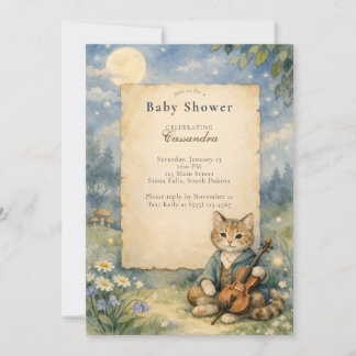 Hey Diddle Diddle Cat & Fiddle Baby Shower  Invitation