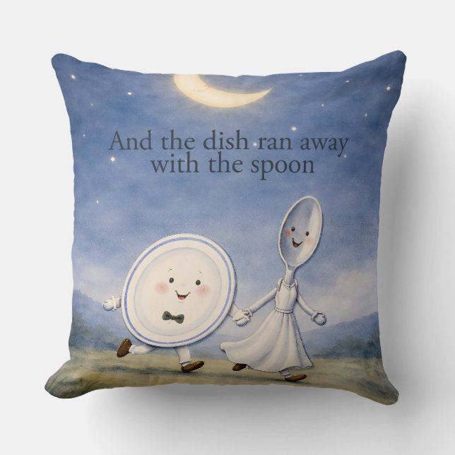 Hey Diddle Diddle Dish and Spoon Pillow (Front)