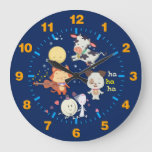 Hey Diddle Diddle Large Clock at Zazzle