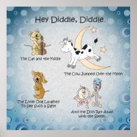 Hey Diddle, Diddle Nursery Rhyme Art