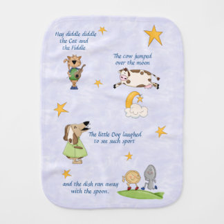 Hey Diddle Diddle - Nursery Rhyme   Baby Burp Cloth