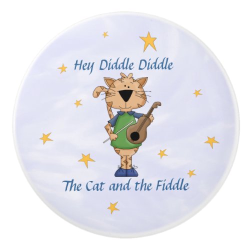 Hey Diddle Diddle _ The Cat and the Fiddle    Cera Ceramic Knob