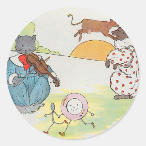 Hey diddle diddle  The cat and the fiddle Classic Round Sticker