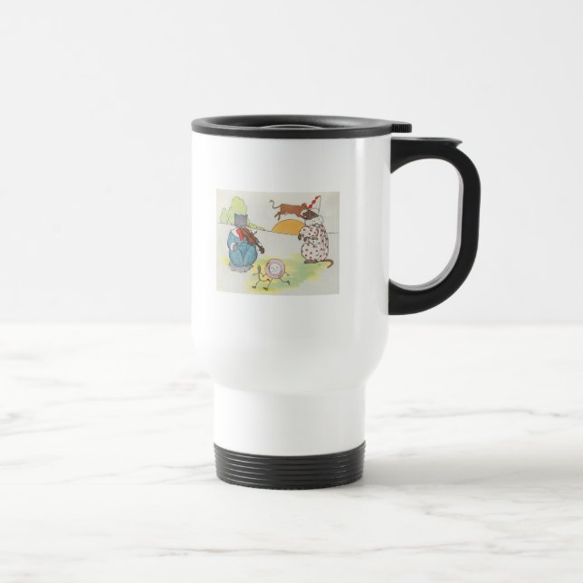 Hey, diddle, diddle!  The cat and the fiddle Travel Mug (Right)