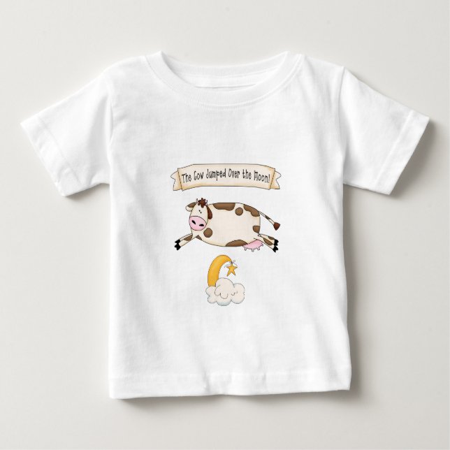 Hey Diddle Diddle, The Cow Jumped Over The Moon Baby T-Shirt (Front)