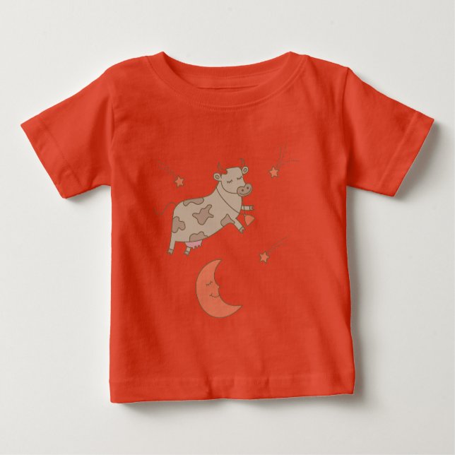 Hey diddle diddle, the cow jumped over the moon baby T-Shirt (Front)