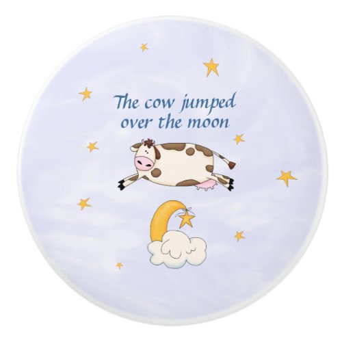 Hey Diddle Diddle _ The Cow Jumped Over the Moon Ceramic Knob