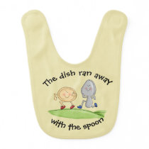 Hey Diddle Diddle, The Dish Ran Away With Spoon Baby Bib