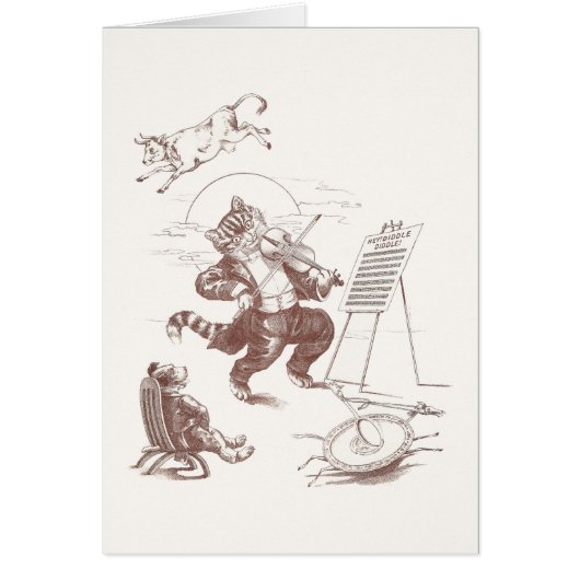 Hey Diddle Diddle Vintage Illustration Cards (Front)