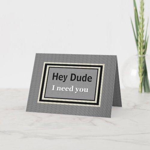 HEY DUDE Groomsman Wedding Invite Silver  Black