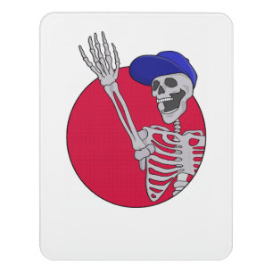 Hey Friends Cool and Funny Skeleton Door Sign