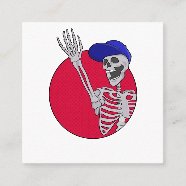 Hey Friends Cool and Funny Skeleton Enclosure Card (Front)