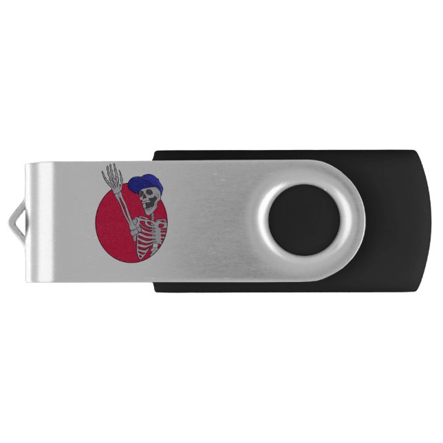 Hey Friends Cool and Funny Skeleton Flash Drive (Back)