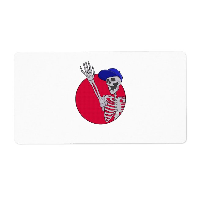 Hey Friends Cool and Funny Skeleton Label (Front)