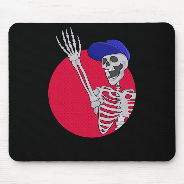 Hey Friends Cool and Funny Skeleton Mouse Pad (Front)