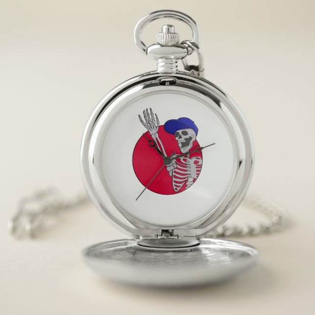 Hey Friends Cool and Funny Skeleton Pocket Watch (Inside)