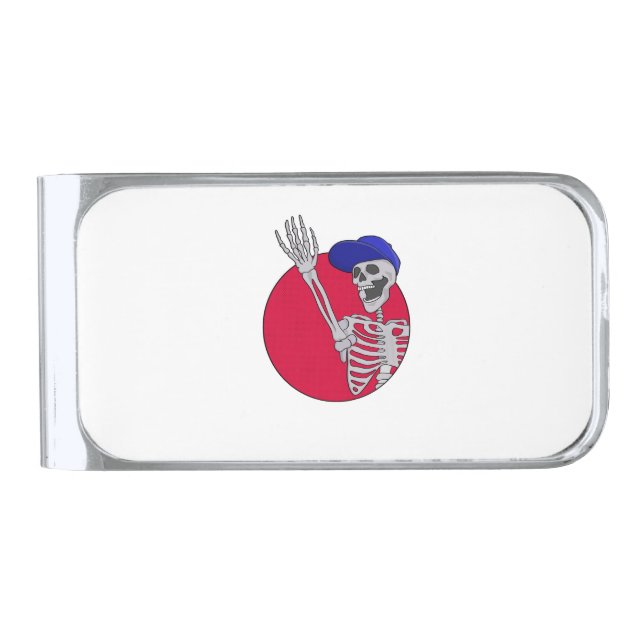 Hey Friends Cool and Funny Skeleton Silver Finish Money Clip (Front)