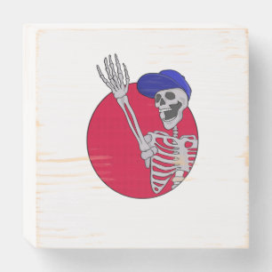 Hey Friends Cool and Funny Skeleton Wooden Box Sign